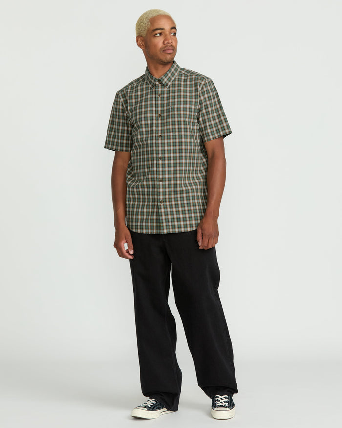 Men's Morphew Short Sleeve Shirt-Light Olive-Volcom