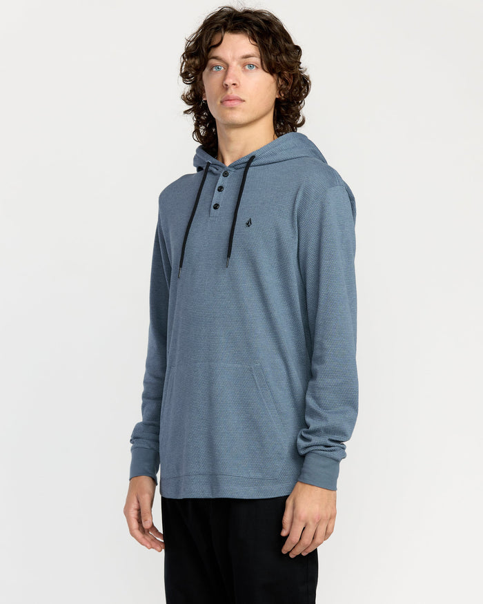 Men's Murph Thermal Long Sleeve Shirt-Blue Wash-Volcom