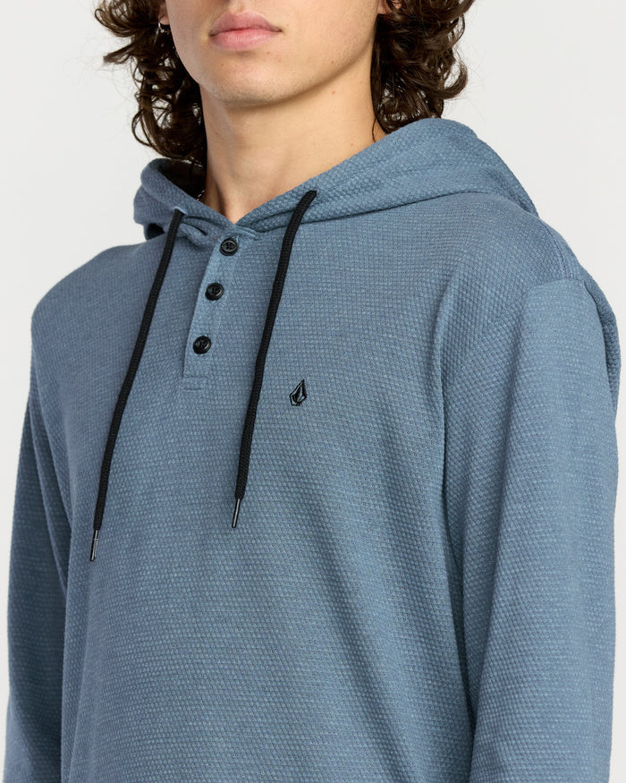 Men's Murph Thermal Long Sleeve Shirt-Blue Wash-Volcom