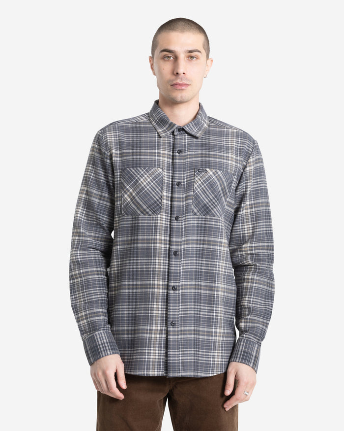Men's Netastone Flannel Long Sleeve Shirt-Asphalt Black-Volcom