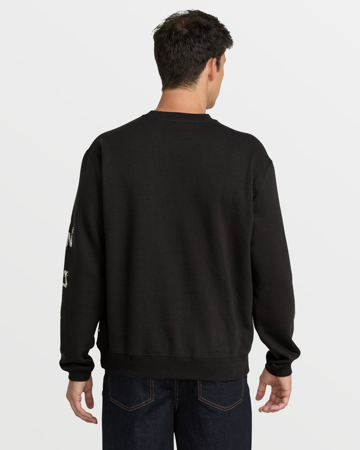 Men's Never Ends Crew Sweatshirt-Stealth-Volcom