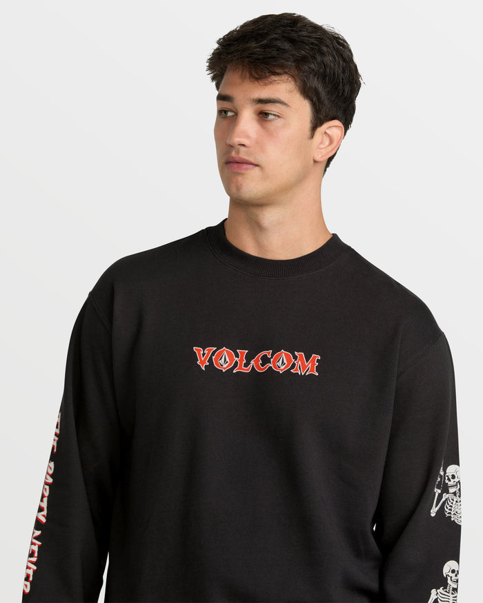 Men's Never Ends Crew Sweatshirt-Stealth-Volcom