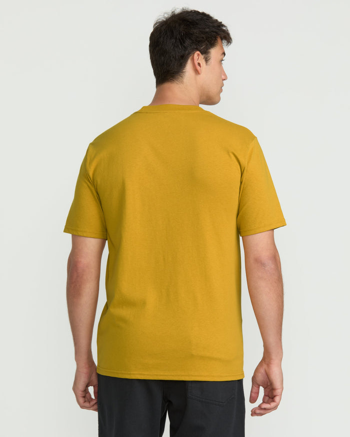 Men's Olympian Short Sleeve Tee-Mustard Gold-Volcom