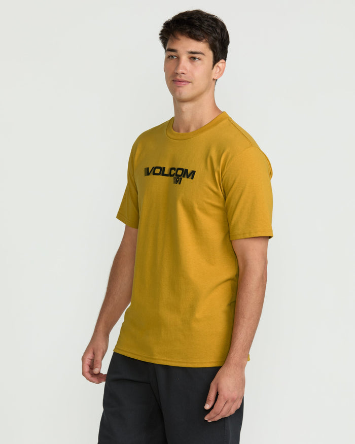 Men's Olympian Short Sleeve Tee-Mustard Gold-Volcom