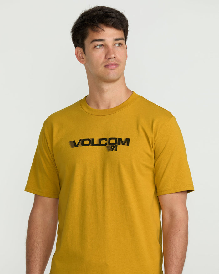Men's Olympian Short Sleeve Tee-Mustard Gold-Volcom