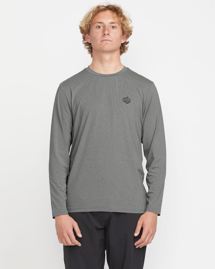 Men's Oval Track Loose Long Sleeve Surf Tee-Heather Grey-Volcom