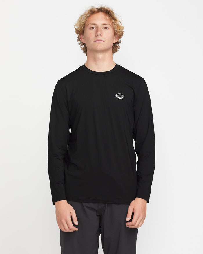Men's Oval Track Loose Long Sleeve Surf Tee-Black-Volcom