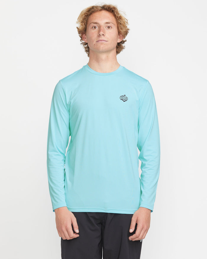 Men's Oval Track Loose Long Sleeve Surf Tee-Resin Blue-Volcom
