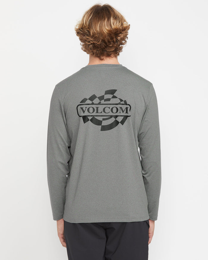 Men's Oval Track Loose Long Sleeve Surf Tee-Heather Grey-Volcom