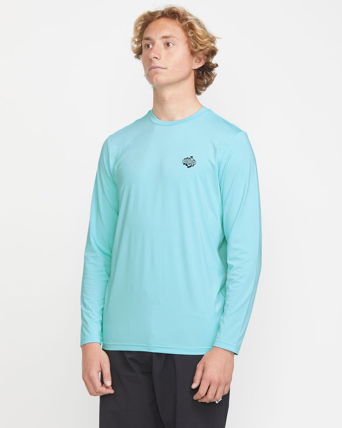 Men's Oval Track Loose Long Sleeve Surf Tee-Resin Blue-Volcom