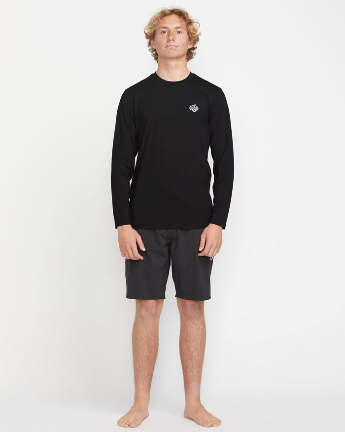 Men's Oval Track Loose Long Sleeve Surf Tee-Black-Volcom