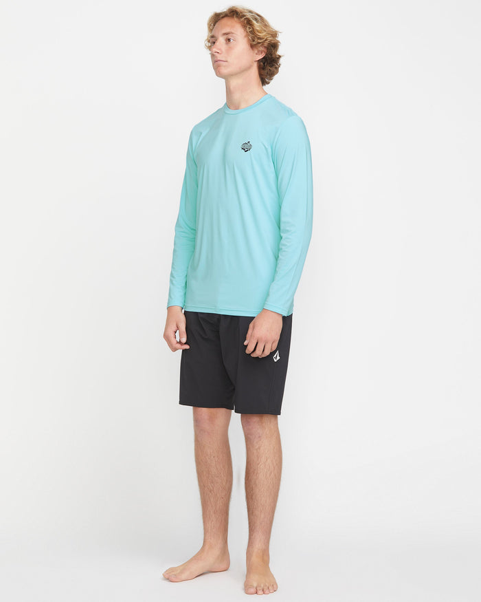 Men's Oval Track Loose Long Sleeve Surf Tee-Resin Blue-Volcom