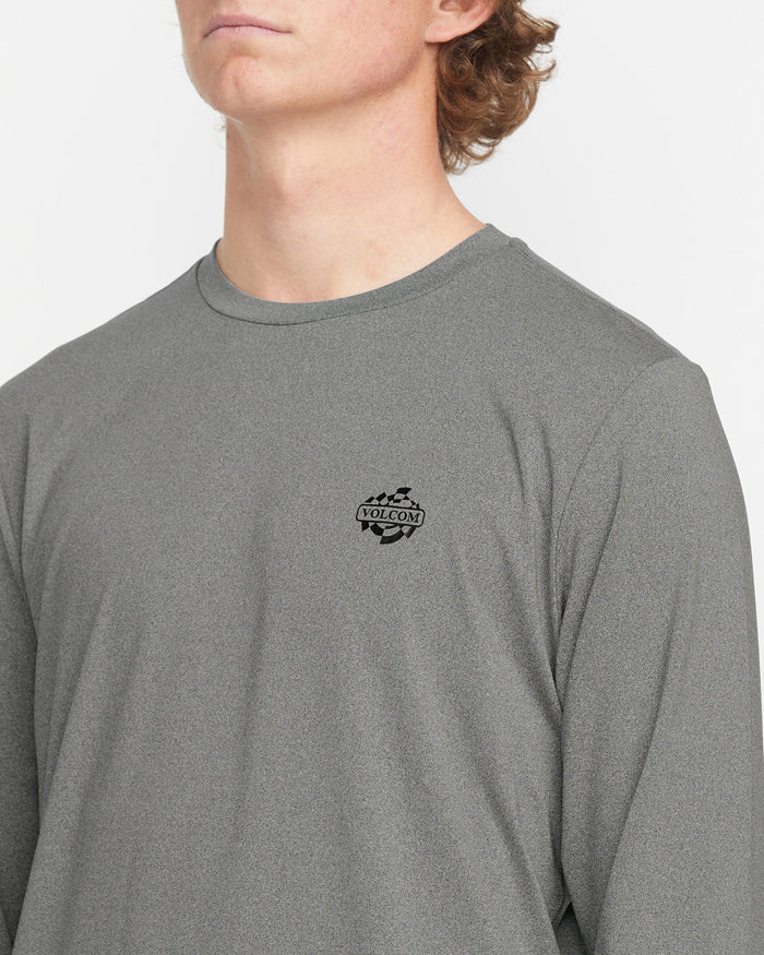 Men's Oval Track Loose Long Sleeve Surf Tee-Heather Grey-Volcom