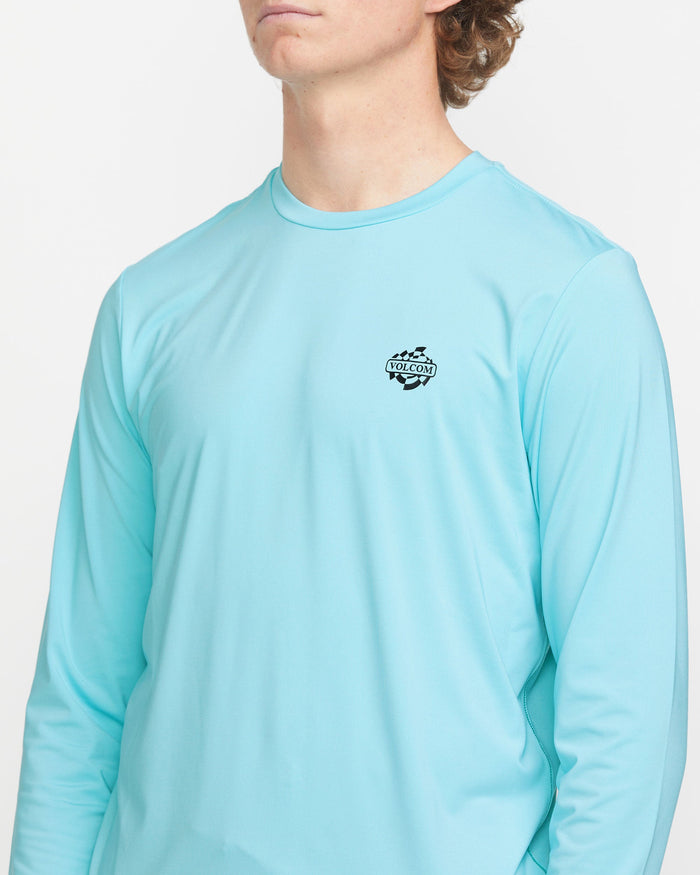 Men's Oval Track Loose Long Sleeve Surf Tee-Resin Blue-Volcom