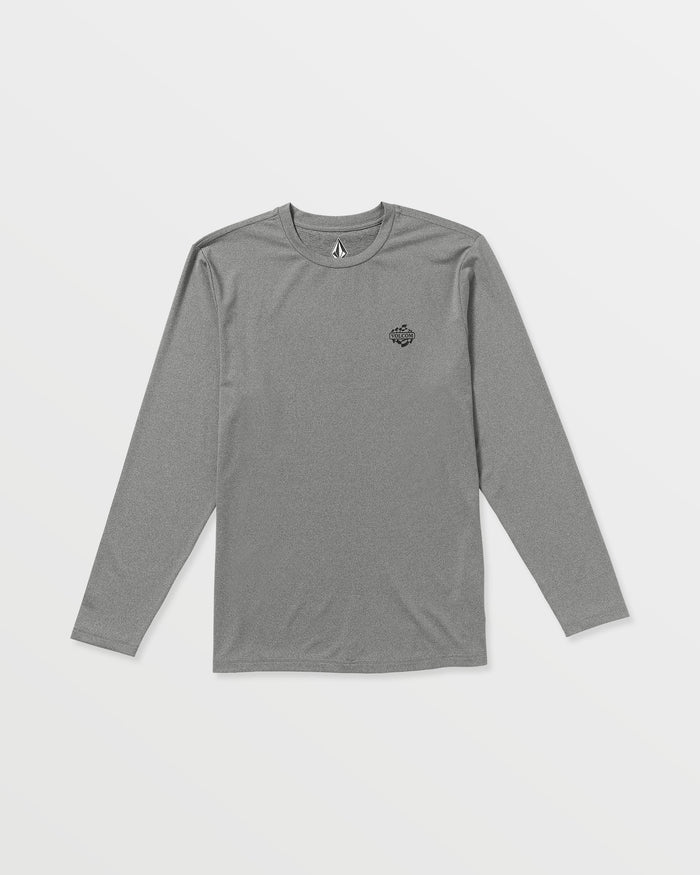 Men's Oval Track Loose Long Sleeve Surf Tee-Heather Grey-Volcom