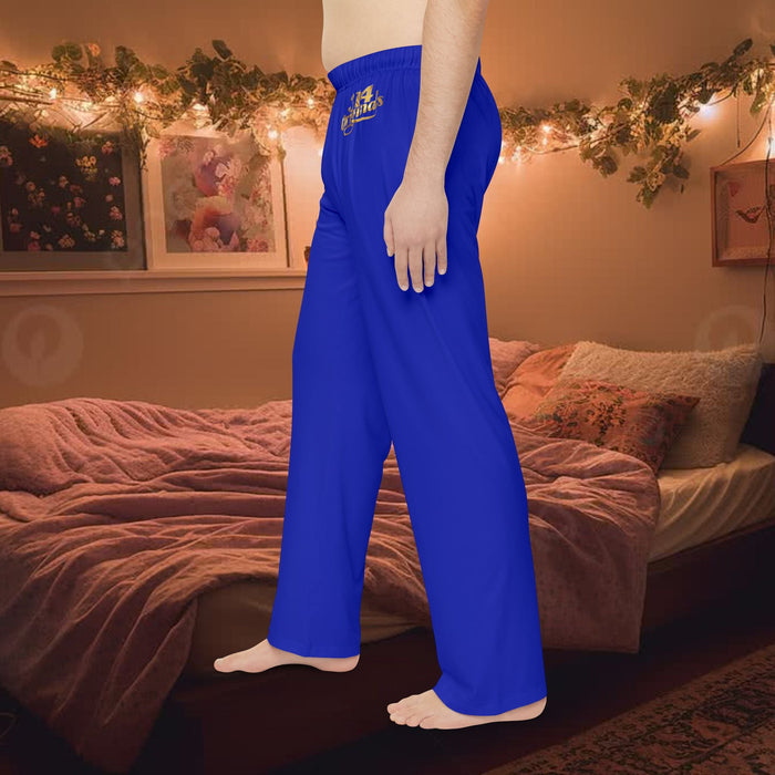 Men's Pajama Pants — Relaxed Blue Lounge Sleepwear with Small Monogram Accent - 314 Originals