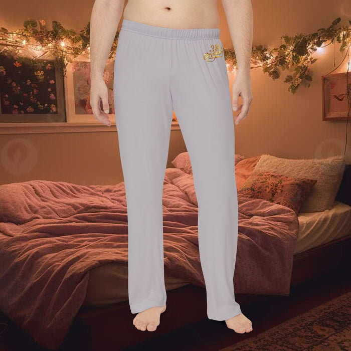 Men's Pajama Pants — Relaxed Gray Lounge Sleepwear with Small Monogram Accent - 314 Originals