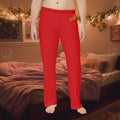 Men's Pajama Pants — Relaxed Red Lounge Sleepwear with Small Monogram Accent - 314 Originals