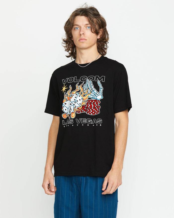 Men's Pass Line Short Sleeve Tee-Black-Volcom