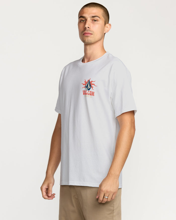 Men's Peak A Boo Short Sleeve Tee-White-Volcom