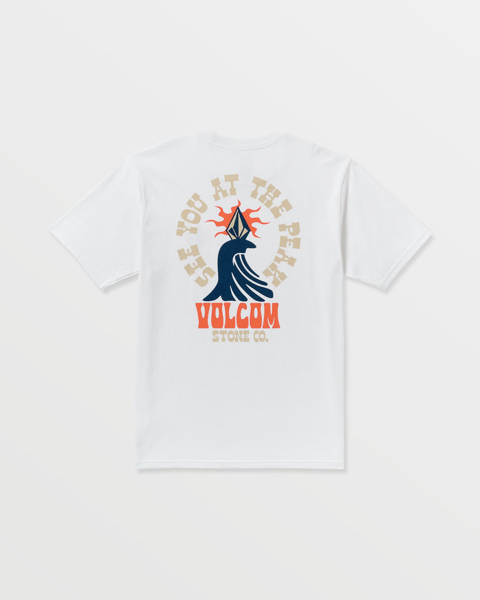 Men's Peak A Boo Short Sleeve Tee-White-Volcom