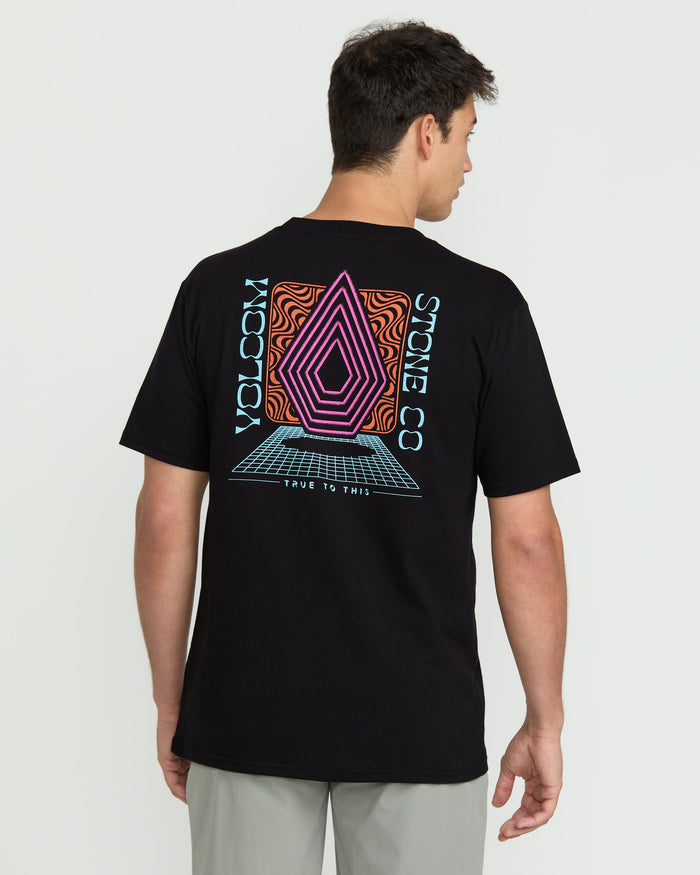 Men's Plated Short Sleeve Tee-Black-Volcom