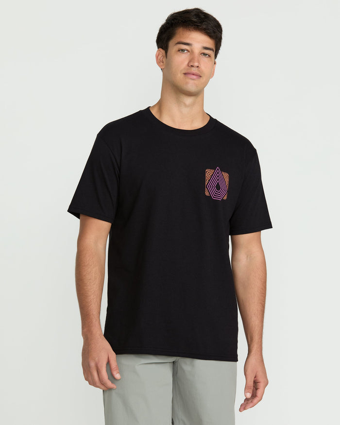 Men's Plated Short Sleeve Tee-Black-Volcom