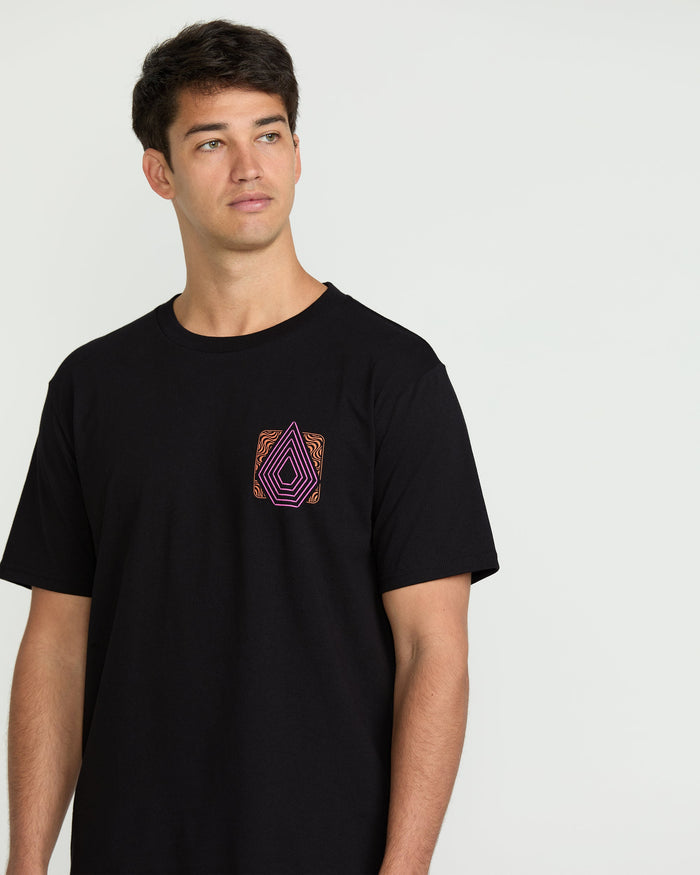 Men's Plated Short Sleeve Tee-Black-Volcom