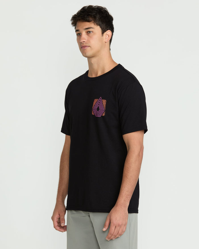 Men's Plated Short Sleeve Tee-Black-Volcom