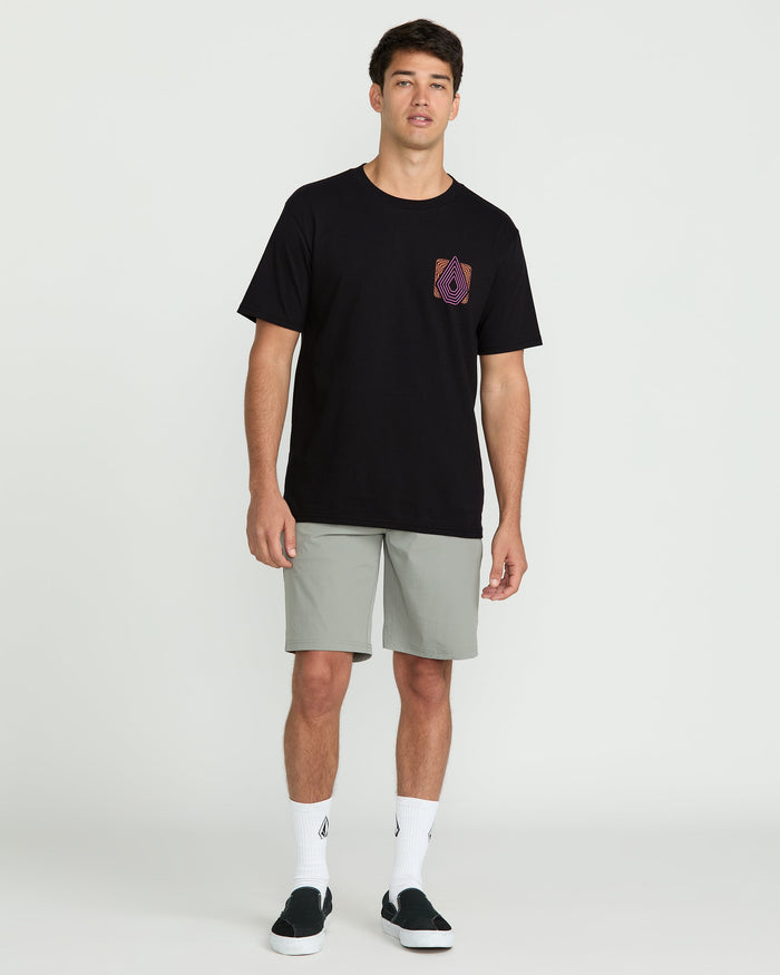 Men's Plated Short Sleeve Tee-Black-Volcom