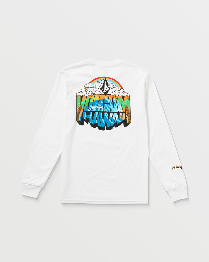 Men's Postcard Long Sleeve Tee-White-Volcom