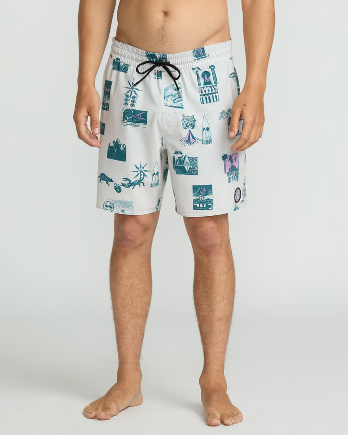Men's Psyche Cotton 17" Trunks-Stone-Volcom