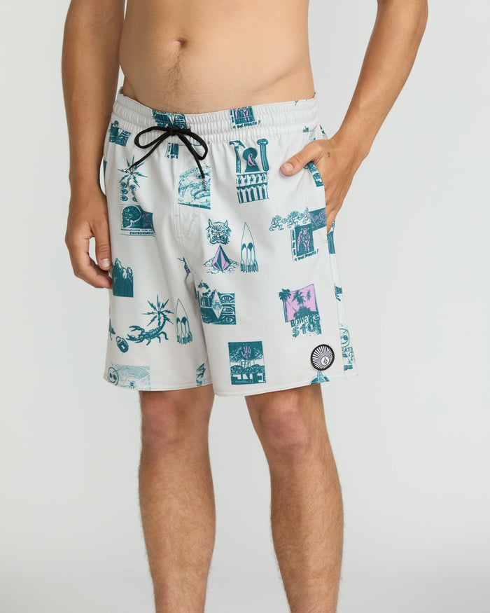 Men's Psyche Cotton 17" Trunks-Stone-Volcom
