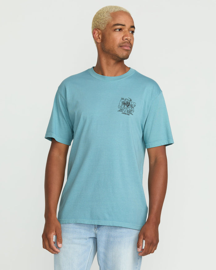 Men's Rat Bar Short Sleeve Tee-Used Blue-Volcom