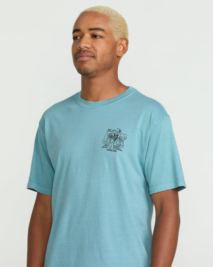 Men's Rat Bar Short Sleeve Tee-Used Blue-Volcom