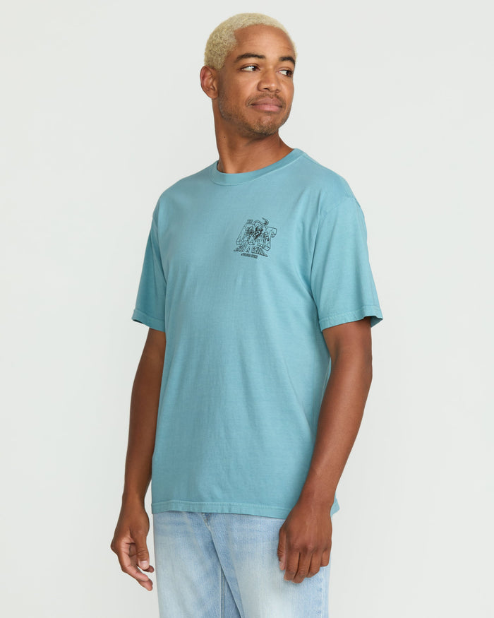 Men's Rat Bar Short Sleeve Tee-Used Blue-Volcom