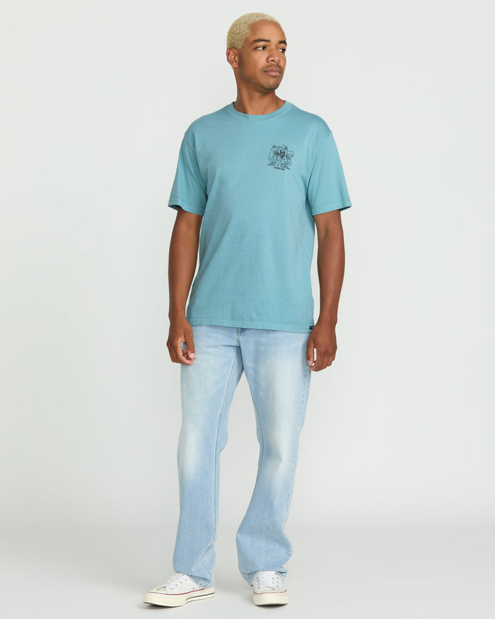 Men's Rat Bar Short Sleeve Tee-Used Blue-Volcom