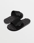 Men's Recliner Sandals Slides-Black/White-Volcom