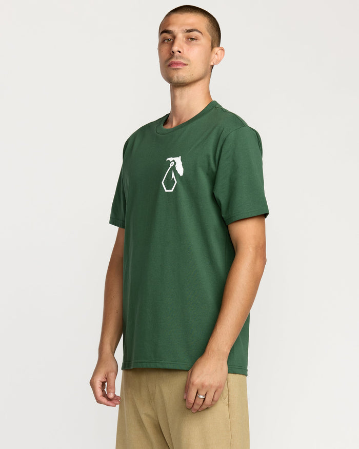 Men's Reelin Short Sleeve Tee-Vineyard Green-Volcom