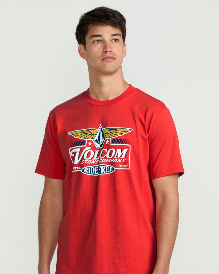 Men's Revel Short Sleeve Tee-Chili Red-Volcom