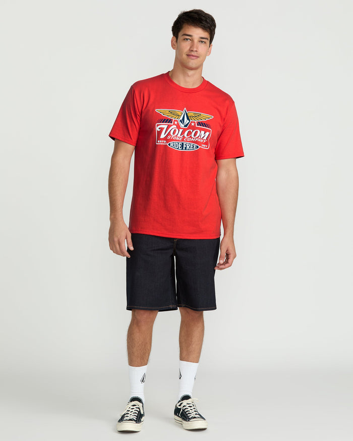 Men's Revel Short Sleeve Tee-Chili Red-Volcom