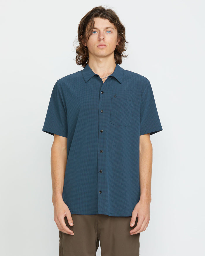 Men's Ridgestone Short Sleeve Shirt-Deep Blue-Volcom
