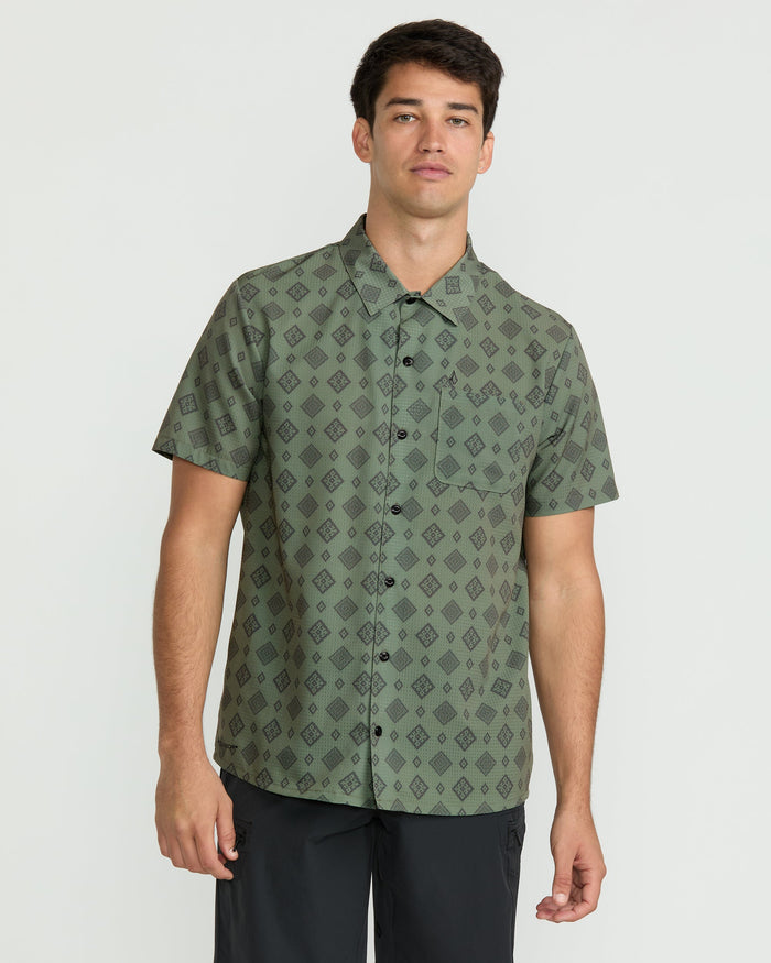 Men's Ridgestone Short Sleeve Shirt-Light Olive-Volcom