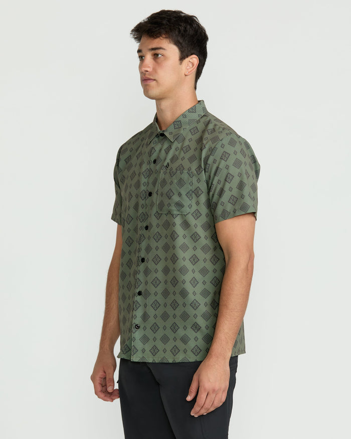 Men's Ridgestone Short Sleeve Shirt-Light Olive-Volcom