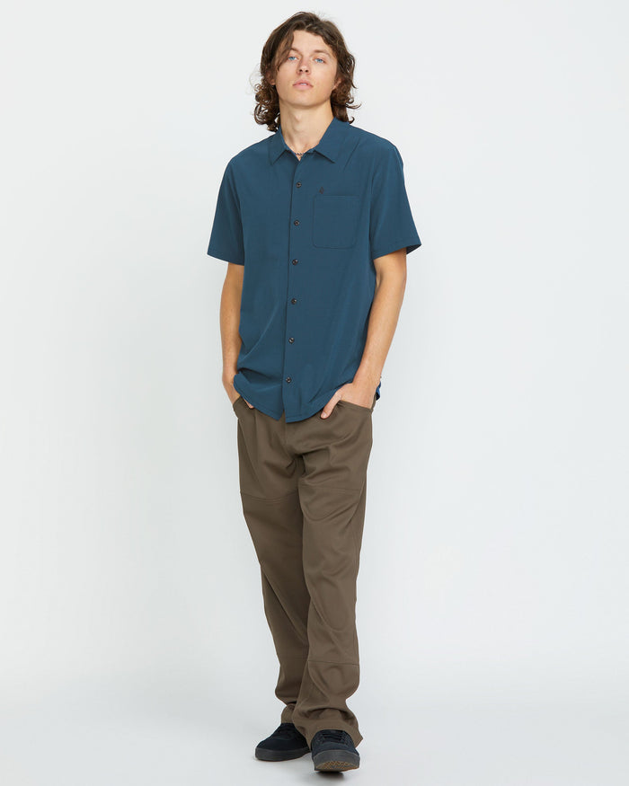 Men's Ridgestone Short Sleeve Shirt-Deep Blue-Volcom