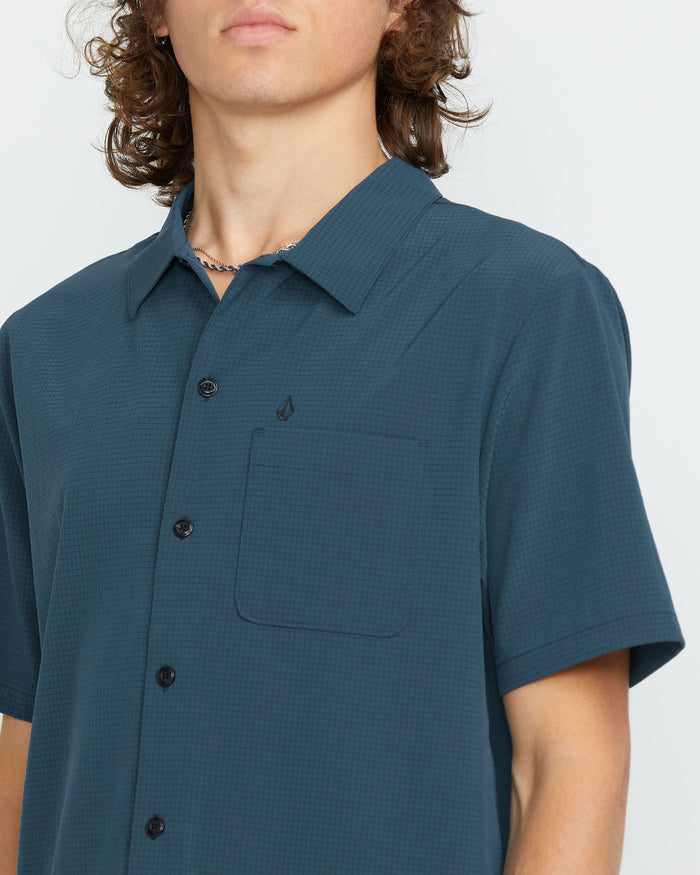 Men's Ridgestone Short Sleeve Shirt-Deep Blue-Volcom