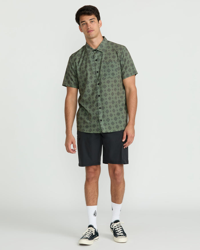Men's Ridgestone Short Sleeve Shirt-Light Olive-Volcom