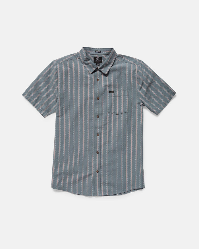 Striped short-sleeve shirt on a white background