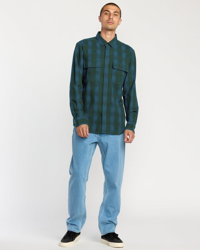 Men's Shadowstone Flannel Long Sleeve Shirt-Scarab-Volcom