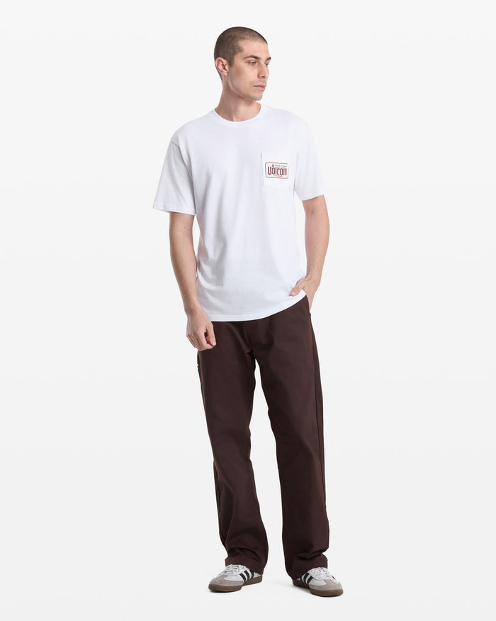 Men's Single Barrel Pocket Short Sleeve Tee-White-Volcom